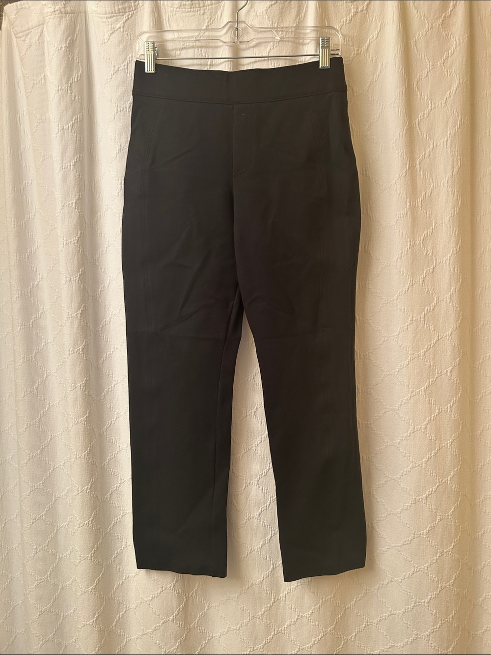 Spanx black straight leg ankle pants stretch